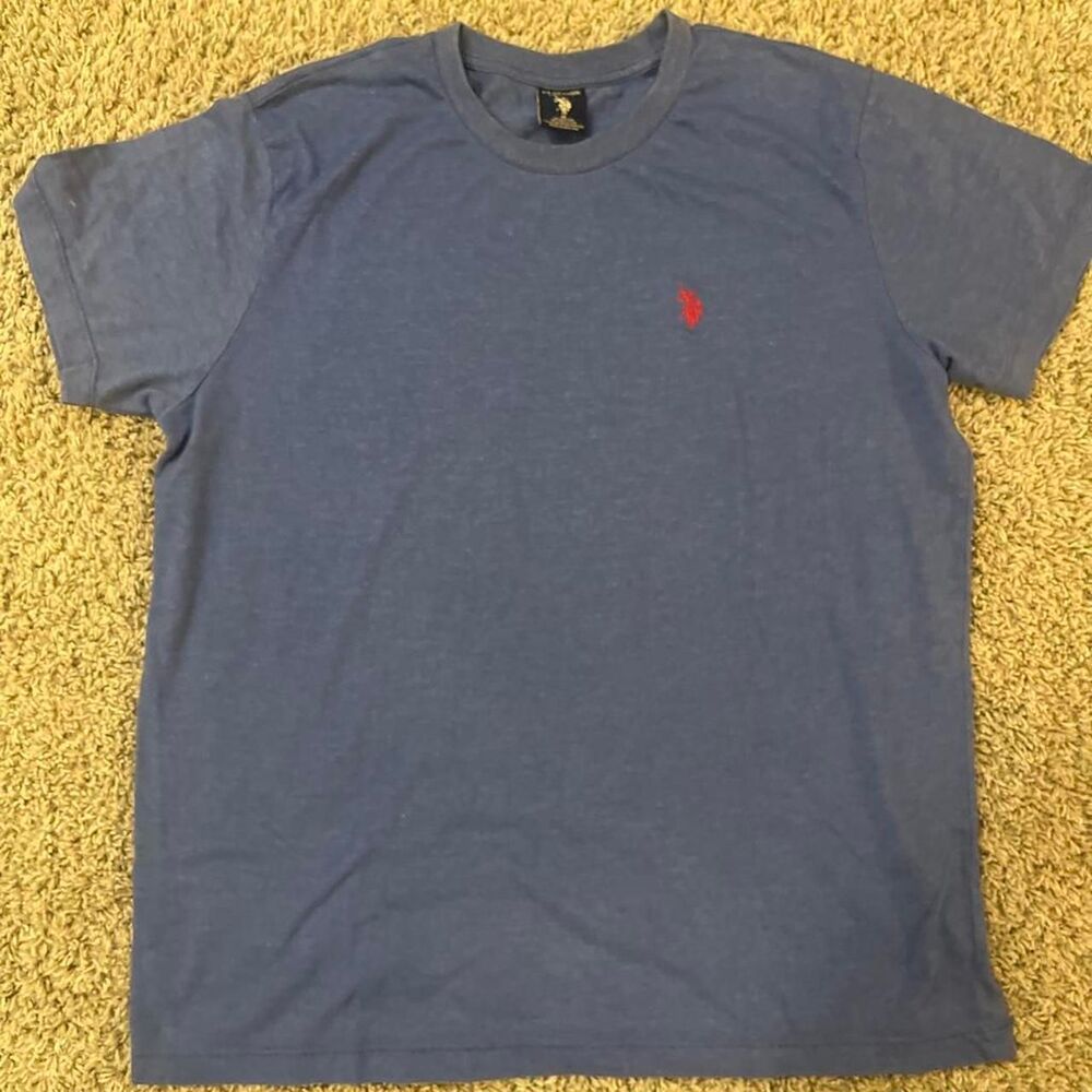 Us-polo-assn Men's Blue and Navy T-shirt